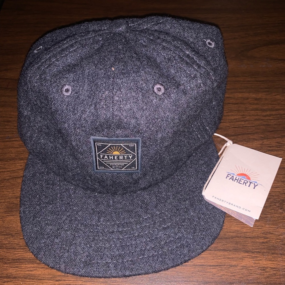 Faherty Gray wool baseball hat cap